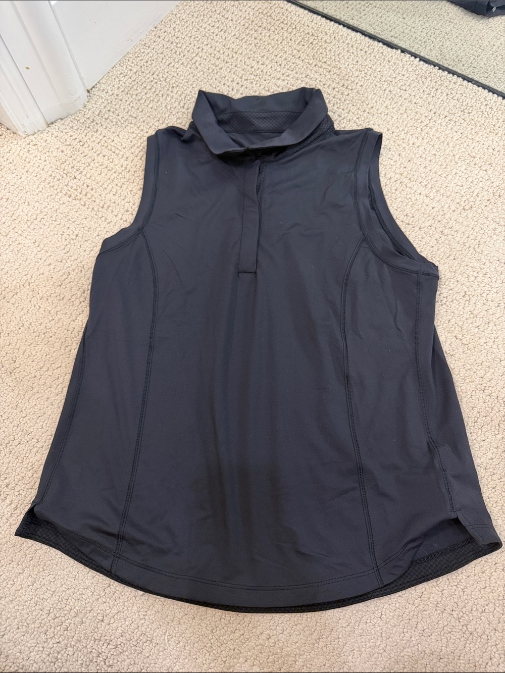 Athleta Black Sleeveless Mock Collar Tank